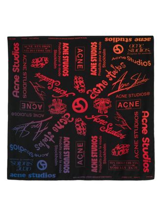 Acne Studios Foulard con stampa - Nero