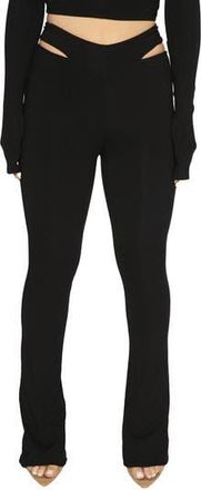 Naked Wardrobe Cutout Waist Rib Pants in Black at Nordstrom Rack, Size X-Small