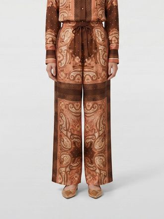 Zimmermann Pantaloni palazzo in seta stampata