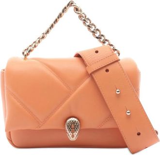 Bulgari 2010-2025 kleine leren Serpenti Cabochon Satchel crossbodytas - Oranje