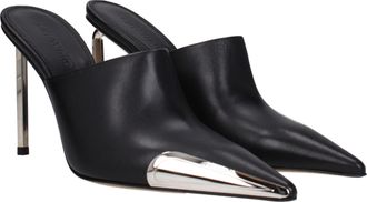 Off-white Womens Pointed-Toe Leather Pump Black