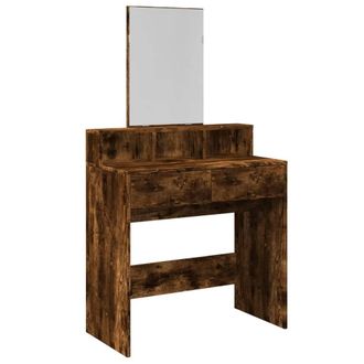 Berkfield Home Dressing Table with Mirror Smoked Oak 80x41x144.5 cm in Brown