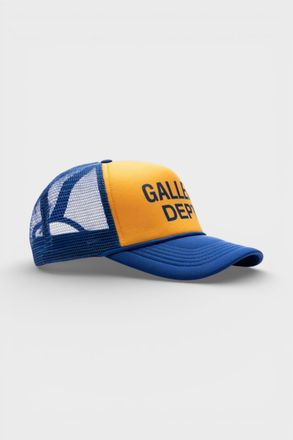 Gallery Dept. Mens. GD Logo Trucker Cap Yellow and Navy - One Size