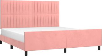 vidaXL Vidaxl - Estructura De Cama Con Cabecero De Terciopelo Rosa 180x200 Cm