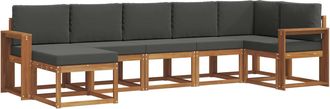 vidaXL Conjunto De Sof&aacute;s De Exterior 7 Uds. Natural Y Antracita Vidaxl