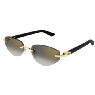 Cartier Sunglasses, unisex, Yellow, 56 MM, Geometric Sunglasses