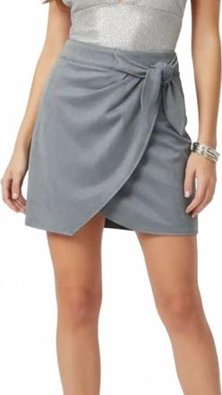 Halston Heritage Front Wrap Mini Skirt In Gray