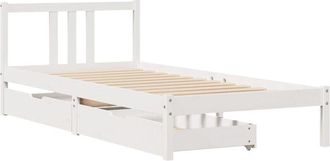 vidaXL Vidaxl - Estructura De Cama Sin Colch&oacute;n Madera De Pino Blanca 90x200 Cm