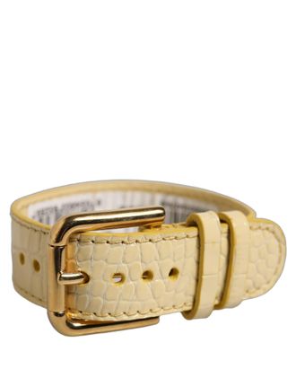 Dolce & Gabbana Crocodile-Embossed Calf Leather Belt - Beige