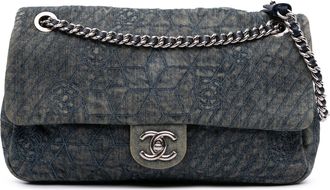 Chanel Pre-owned Womens Denim Quilted Shoulder Bag - Dark Grey Textile - One Size