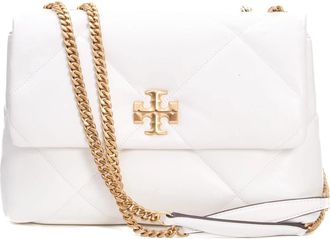 Tory Burch Kira Diamond Quilted Bag - Dames - Schoudertassen - Wit - ONE Size - Leer - Tassen