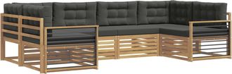 vidaXL Conjunto De Sof&aacute;s De Exterior 6 Uds. Blanco Y Antracita Vidaxl