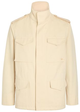 Valentino Funnel-neck Cotton Parka Jacket - Cream - 52 (IT52 / XL)