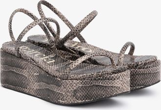 Pedro Garcia Wedge sandal in phyton stamped leather | Nibia | Fall winter 25 | PEDRO GARCIA