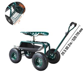 OEM Carro De Jard&iacute;n Con Ruedas, Dise&ntilde;o Ergon&oacute;mico, Direcci&oacute;n Ajustable, Color Verde