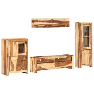 vidaXL Conjunto De Unidad De Tv Con Caj&oacute;n Marr&oacute;n Madera Vidaxl