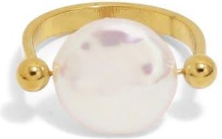 Petit Moments Seaside Faux Pearl Ring in Gold at Nordstrom, Size 7