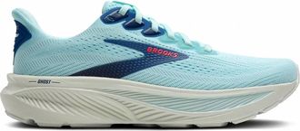 Brooks Womens Ghost 17 Running Shoe In Clearwater/navy Peony