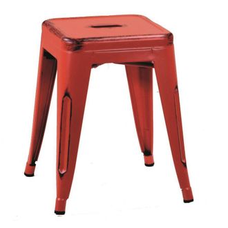 Vacchetti Sgabello Ferro Bristol Rosso Cm 39x39h45