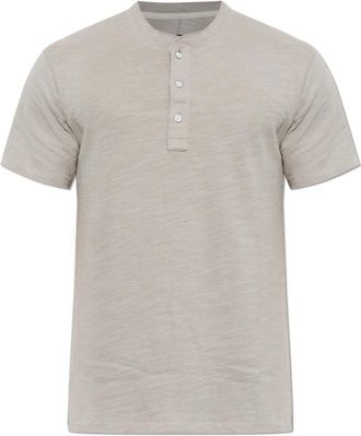 Rag & Bone Flame Henley - Heren - T-shirts - Grijs - S - Katoen - Tops