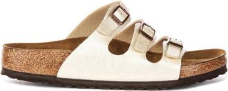 Birkenstock Sliders, female, White, 5 UK, Pearl White Leather Sandals