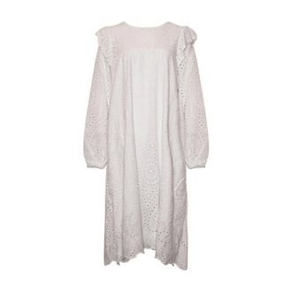 Tiffany & Co. Lange Katoenen Jurk - Dames - Casual kleedjes - Wit - L/Xl - Katoen - Kleedjes