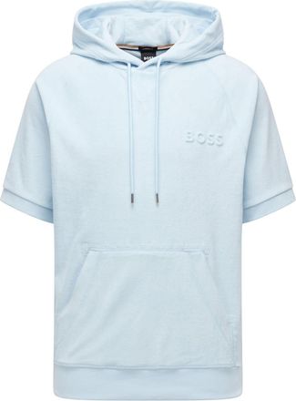 HUGO BOSS Heren Boss Sealy 09 Sweatshirt met korte mouwen en capuchon in lichtblauw