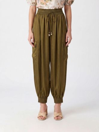 Zimmermann Pantaloni cargo wide leg in seta a vita alta con coulisse