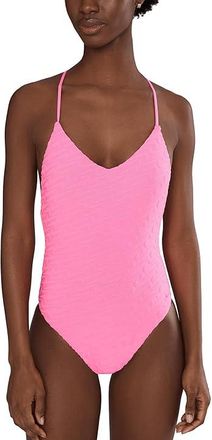 Nike Swoosh Link Terry Y- Back One Piece Womens Swimsuits One Piece Pink Glow : XL, Polyester/Spandex