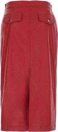 Pinko Womens Skirt With Suede Effect, Red Polyester