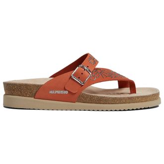 Mephisto Mephisto Hella Spark Leather Nubuck Womens Toe Post Sandals - Terracotta - Size:UK 4.5
