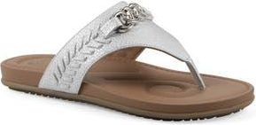 White Mountain Aladdin Flip Flop in Silver/Smooth at Nordstrom Rack, Size 6.5