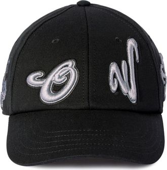 Off-white embroidered cotton cap - men - Cotton - M - Black