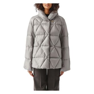 Fay Down Cape Raglan Argyle + Gancio - Dames - Jassen - Grijs - Maat: S Polyamide