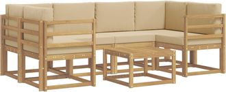vidaXL Conjunto De Sof&aacute;s De Exterior 7 Uds. Y Beige Vidaxl