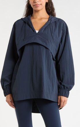 Zella Travel Lite Windbreaker Hooded Anorak in Navy Sapphire at Nordstrom, Size Xx-Large