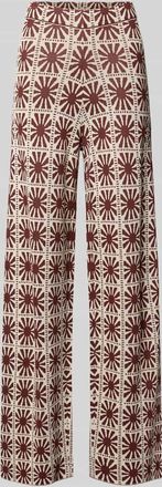 Suncoo Flared Cut Hose im Allover-Look Modell JASPER in Schoko, Gr&ouml;&szlig;e XS