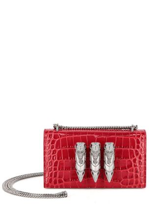 Philipp Plein Borsa a spalla con effetto coccodrillo goffrato - Rosso