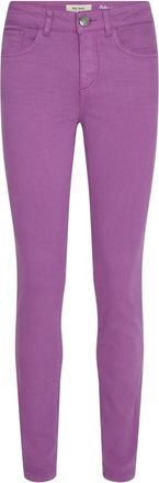 Mos Mosh Slim-Fit High-Waisted Colour Pant Broek - Dames - Skinny Jeans - Paars - W24 - Katoen - Jeans