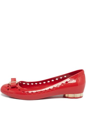 Ferragamo vara bow flats - Red