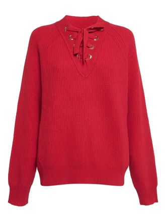 Zadig&Voltaire ribbed lace-up sweater - Red
