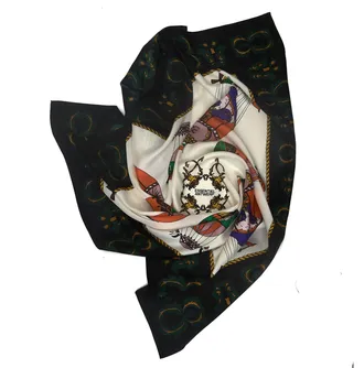 Essentiel Kontact Printed Square Silk Scarf
