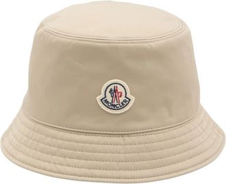 Moncler Omkeerbare Bucket Hat - unisex - Hoeden - Beige - S - Polyester - Accessoires