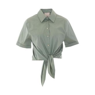 Liu Jo Shirts, female, Green, Size: 2XS LIU JO Black Shirts