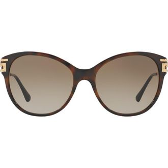 Versace 57mm Gradient Cat Eye Sunglasses in Havana /Light/dark Brown Gradient at Nordstrom