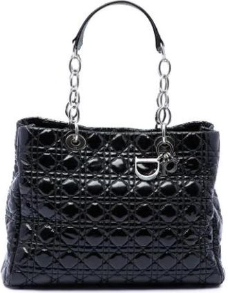 Dior Pre-owned Quilted Patent Leather Tote - Dames - Vintage Handtas - Zwart - ONE Size - Leer - Vintage