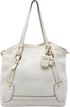 Prada Pre-owned Vintage Satchel - Dames - Vintage Handtas - Wit - ONE Size - Leer - Vintage