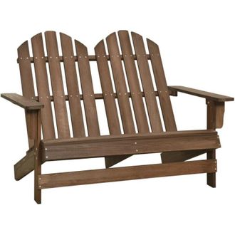 vidaXL Vidaxl - Silla Adirondack De Jard&iacute;n 2 Plazas Madera Maciza Abeto Marr&oacute;n