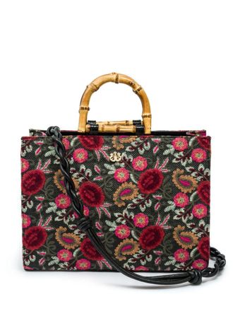 Isla Frida tote bag - women - Bamboo/Straw - One Size - Black