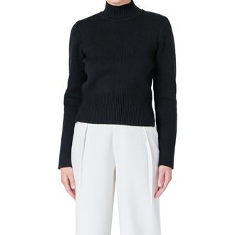 endless rose Zip Detail Sweater in Black at Nordstrom, Size X-Small
